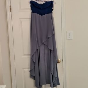 High-low strapless formal dress, worn once